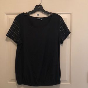 Black blouse with charcoal  studs on sleeves.